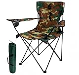 COSHANO Sillas Plegable Camuflaje para Play, Camping, Pescador, Pesca, Director, Campamento con portavasos portátil, Senderismo, Viajes, Picnic, 120kg, con Bolsa de Transporte.