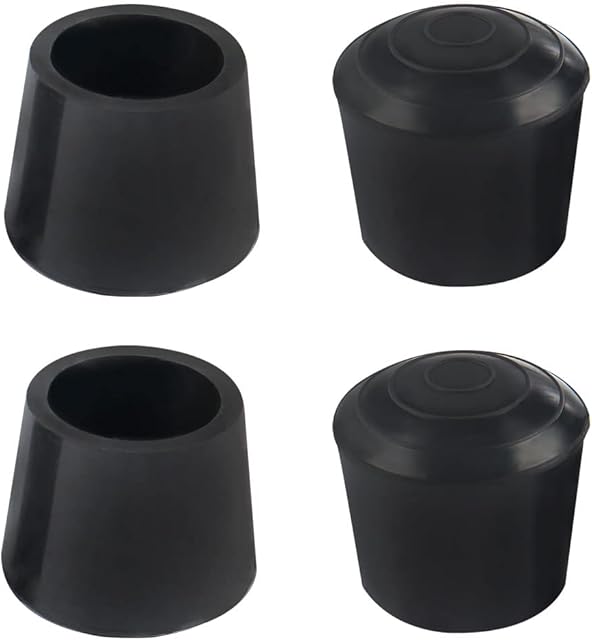 sourcing map 4pcs Leg Caps Tips 19mm Rubber Furniture Table Feet Cover Floor Protector Reduce Noise Prevent Scratches Black