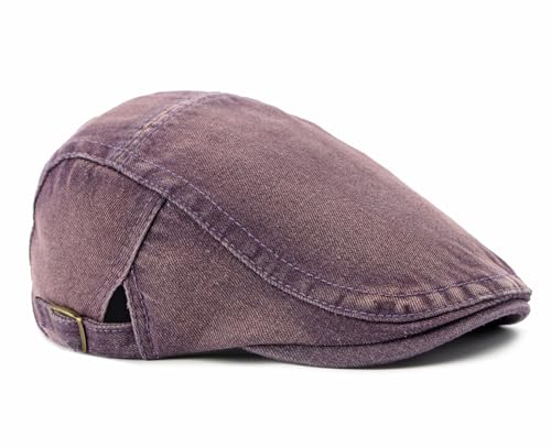 Image of Cotton Newsboy Cap,Breathable Ivy Gatsby Cabbie Beret Hat for Men's Women Driving Hunting Golf
