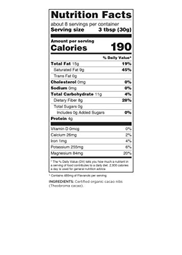 Navitas Organics Cacao Nibs, 8 Oz. Bag — Organic, Non-Gmo, Fair Trade, Gluten-Free & Cacao Butter, 8Oz. Bag - Organic, Non-Gmo, Fair Trade, Gluten-Free & Keto #TOP3