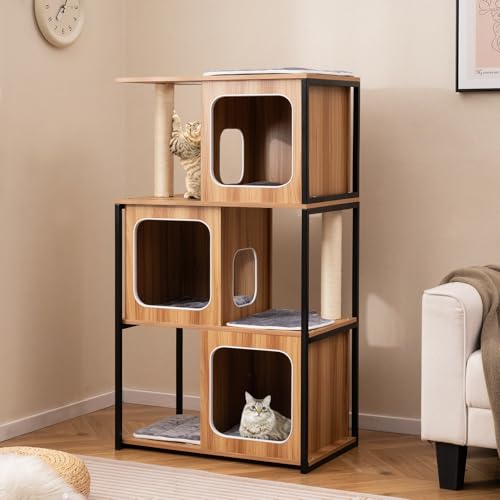PETSITE Árbol para Gatos de Madera 52 pulgadas miniatura 2