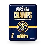 Rico Industries NBA Basketball Denver Nuggets 2023 NBA Champions 8.5" x 11" Carbon Fiber Metal Parking Sign - Great for Man Cave, Bed Room, Office, Home Décor
