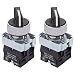 TWTADE / 2Pcs 22mm Selector Switch 2 NO 3 - Positions Maintained Latching Rotary Selector Switch 440V 10A XB2-20X/31-HB2-BD33