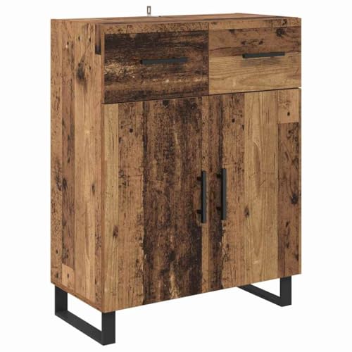 Tablero alto de madera recuperada para salon comedor con amplio almacenamiento 7