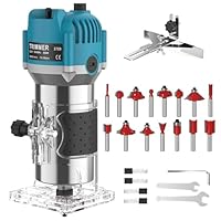 SKJJM Holzfräse Oberfräse Professionell, 800W 30000 U/min Elektrischer Oberfräse Trimmer mit 15 Stück Fräsen Cuter mit 6 Geschwindigkeitsstufen für Holz, Fasen, Nuten, Schneiden, Bohren