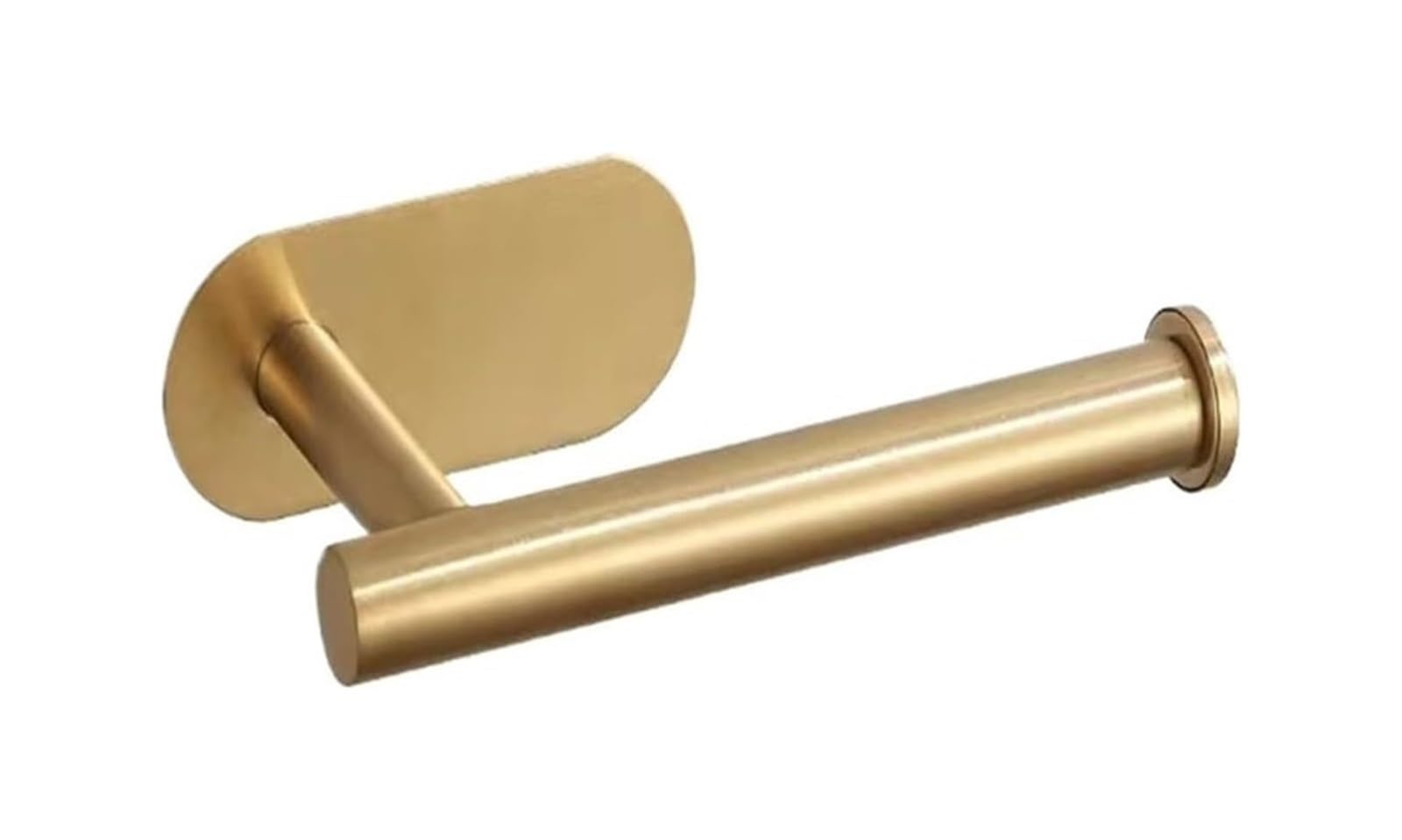 Toilet Roll Holder Wall Mounted, Brushed Brass Toilet Paper Holder Adhesive Punch-Free Wall Mount