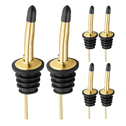 Image of Pafusen 24 Pack Liquor Bottle Pourers, Liquor Pour Spout for Liquor Bottles, Stainless Steel Olive oil Dispenser Spout, Alcohol Pourer Spouts Dust Caps Covers, Gold