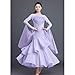 ZHQNZJF Women's Waltz Performance Dance Dress Ballroom Dance Competition Skirt Breathable Tango Flamenco Dancing Clothing,Purple,XXL