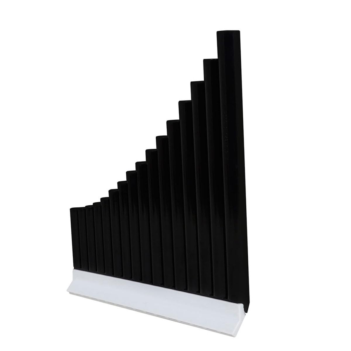 Veemoon Flûte de Pan Professionnelle Noire en Abs, 16 Tubes, Instrument Musical pour Garçon et Filles Débutants, Portable et Bien Polie, pour L'éducation Musicale