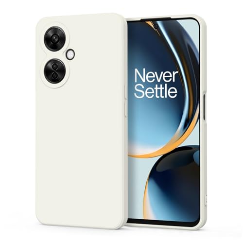 AK Funda para OnePlus Nord CE 3 Lite 5G,Funda de Liquida Silicona con Forro de Microfibra Suave para OnePlus Nord CE 3 Lite 5G(Blanco)