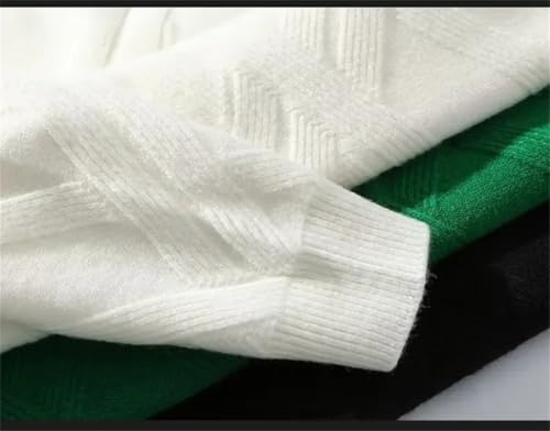 Men's Sweater Loose-Fit Red Knitted Pullover Round Neck Base Layer Thickened Sweater4