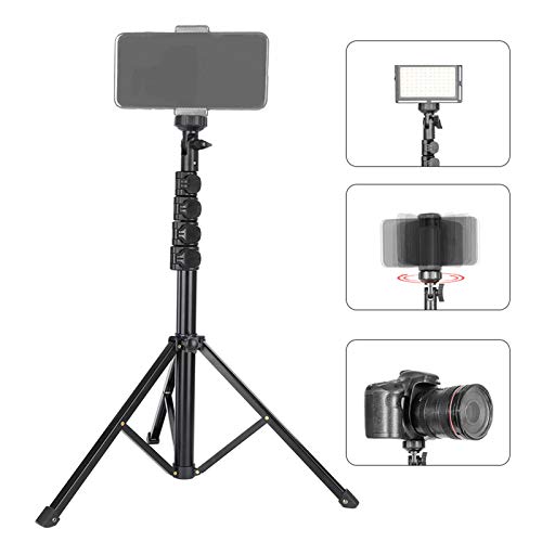 aqxreight FL019 Trépied de Photographie, Support de Téléphone Rotatif à 360° en Alliage d'aluminium avec Pieds Antidérapants, Vis Universelle 1/4" pour Diffusion en Direct, Photographie et Prise