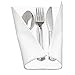 Reflections Fork, Knife, and Spoon Kit in a White Linen-Quality Napkin Roll, Silver (120-Count)