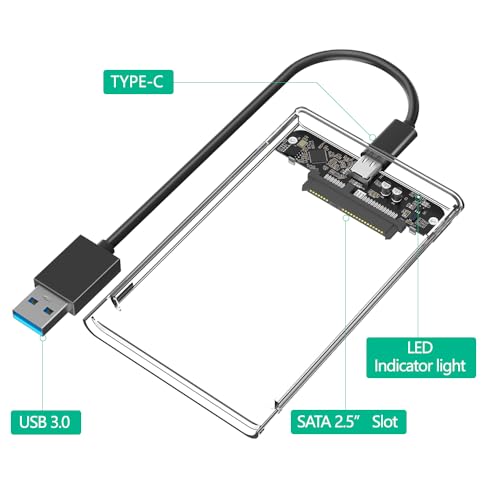 Caja externa para disco duro SATA 2.5" con USB C 3.1 miniatura 2