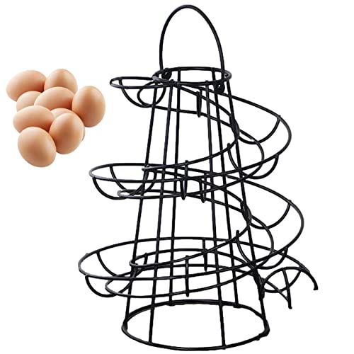 GIMOCOOL Dispensador de Huevos de Metal - Dispensador Creativo de Huevos Skelter | Estante de exhibición de Huevos Estante Organizador de Huevos Cesta de Huevos para encimera de Cocina