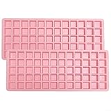 Silikon-Lebensmittelschalen-Set 2-teilig mit je 60 Gittern, kompatibel mit For Harvest Right Gefriertrockner für Eiswürfel- und Süßigkeitenproduktion (Rosa)