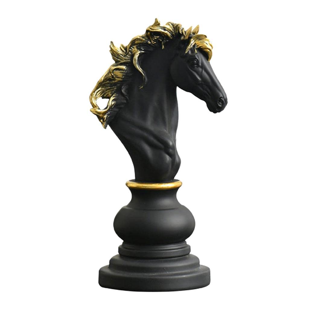 Chevalier noir déco pour salon moderne et bibliothèque chic