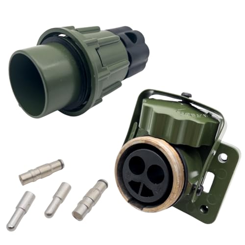 SERTPLAS 2 polige NATO Steckdose mit Stecker 35mm² 2 Poliger NATO Stecker 24V NATO Steckdose Stecker Eignung für 12V/ 24V passend Militärfahrzeuge, Feuerwehrfahrzeuge, Land & Baumaschinen, LKW