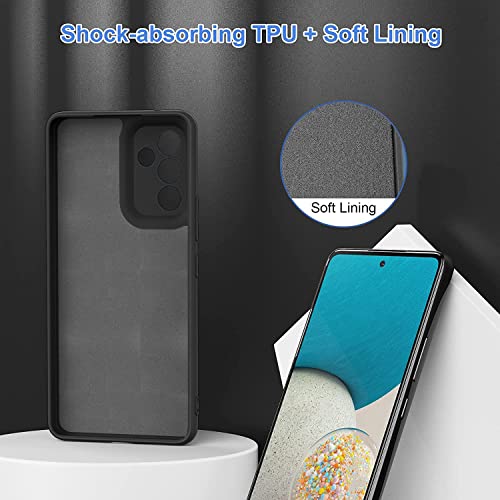 Image of DIZORO Liquid Silicone Case with Microfiber Cushioning Compatible for Samsung M52 5G Shockproof Slim Back Cover, Gel Rubber Full Body Protection (Black)