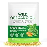 Oregano Öl Kapseln, 2-in-1 6000 mg Oregano Öl mit 200 mg Schwarzkümmel Kapseln, 120 Softgels Wild Oreganoöl Bio, Hohem Carvacrol & Thymochinon | Nicht Gentechnisch, Glutenfrei