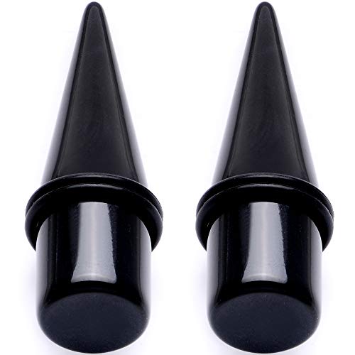 Body Candy Unisex Ear Gauges Stretching Kit Straight Tapers for Stretched Ears Black Acrylic Taper Set4