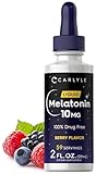 Carlyle Melatonin 10mg | 2 fl oz Liquid Drops | Berry Flavor | for Adults | Non-GMO, Vegetarian Supplement