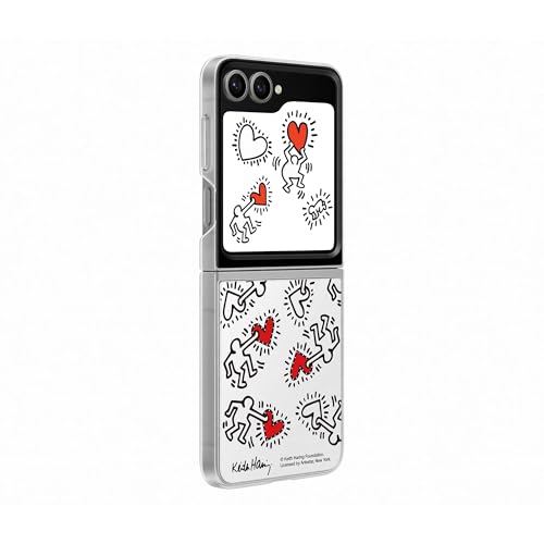 Samsung FlipSuit Case Cover trasparente con Card Keith Haring per Galaxy Z Flip6, Bianco - 3