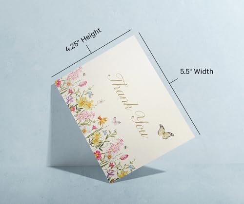 Image of Twigs Paper Spring Florals Thank You Cards, 12 Blank Note Cards