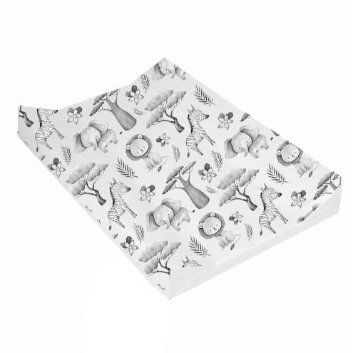Sunnybabies Anti Roll Jungle Safari Grey Design Girls or Boys Baby Changing Mat Wedge Changing Pad