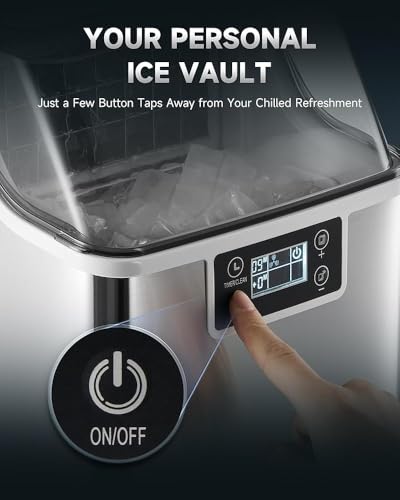 Macchina per il ghiaccio, produce 30 kg/24 ore, con funzione autopulente e pannello LCD, ideale per casa, ufficio, bar e ristorante