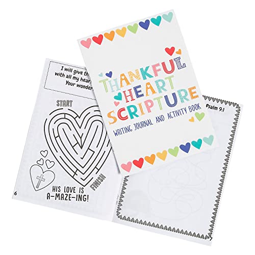 Fun Express Thankful Heart Scripture Journal Activity Books – Inspirational