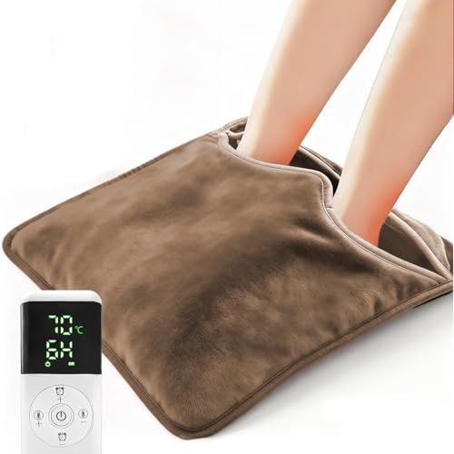 YFFU【北国の足温めるグッズ】足温器 フットウォーマー 電気 足元ヒーター 【業界初!10S即暖 5.6mのロングヒーター線】 コンセント式 35℃~70℃無段階温度調節 1H~6H時タイマー デスク下 フットヒーター ホットマット 一人用 38W 省エネ 暖房器具 過熱防止機能 PSE認証済み 安全 丸洗い可 柔らか 抗菌 防臭 保温性強い ミニ ホットカーペット 42×42cm 2.5m延長コード付き 足元 冷え症対策 自宅 オフィス