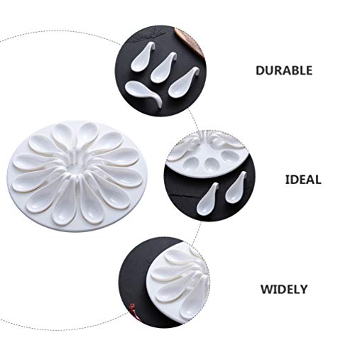 Yarnow Deviled Egg Tray Melamine Platter Serving Dish 12-Hole Porcelain Foie Gras Roe Spoon Meatballs And Shrimp Platter Tableware For Home Restaurant #TOP4