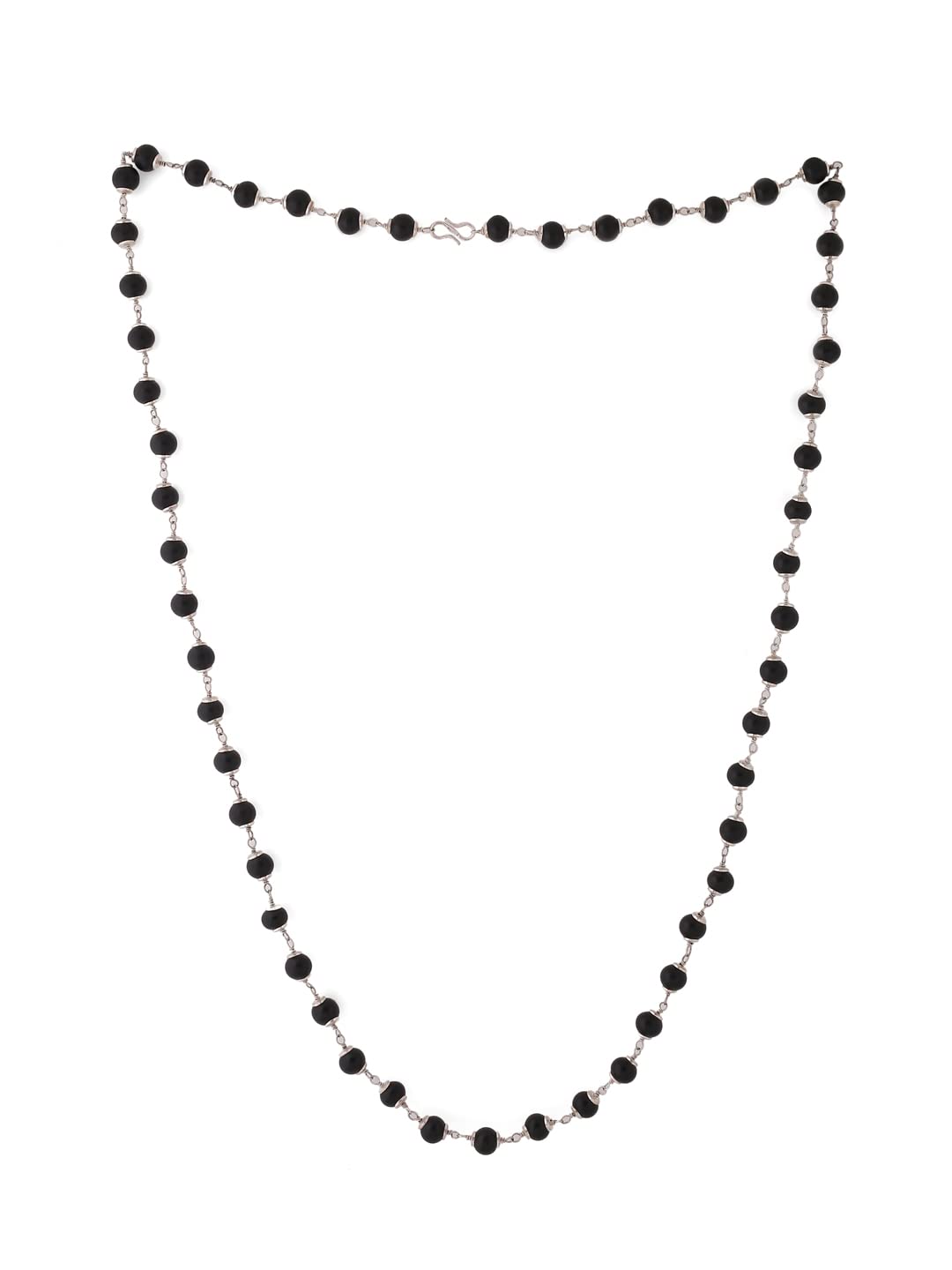 RDK Natural Ebony Wood Silver Cap Necklace For Men || Wood Chain Karangali Kattai Mala || 54 Beads Necklace for Wearing (6 MM) (B0BCQFYJP3) Amazon Price History, Amazon Price Tracker