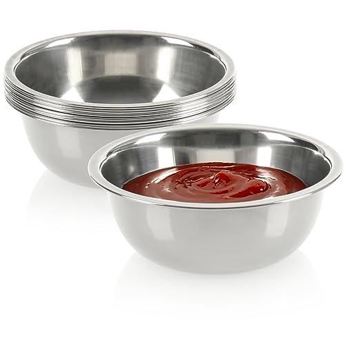 com-four® 8x Cuenco de Salsa - Salseros Pequeños - Bol Pequeño para Salsas, Tapas y Bocadillos - Tazón para Refrigerios - Cuencos de Acero Inoxidable (08 Stück - Ø 10.5cm)