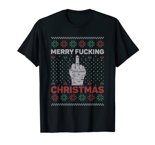 Feliz Puta Navidad Adulto Humor Ofensivo Feo Suéter Camiseta