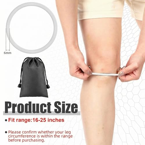 Image of Foilswirl Silicone Patella Knee Band for Basketball Patella Tendon Support Knee Pain Running Tendon Brace Support Strap(2,White,XL)