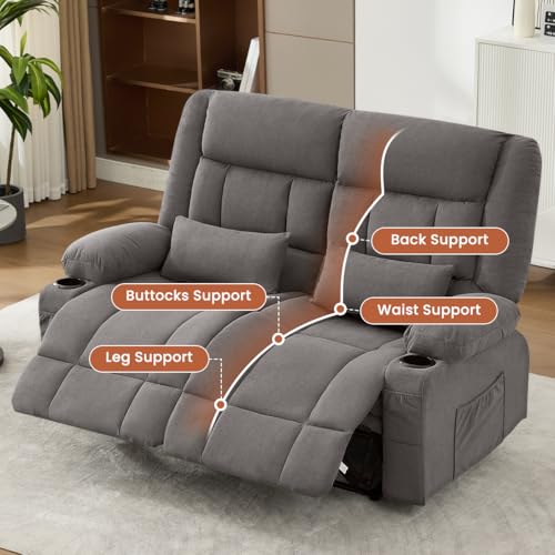 Sillón Loveseat Plegable Gris Claro miniatura 6