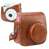 PTN Kunstleder Tasche Kameratasche für Fujifilm Mini 9 / Mini 8 8 + Sofortbildkamera Vintage Compact Schutztasche Reise Kameratasche Gehäuse Taschen mit Schultergurt & Tasche