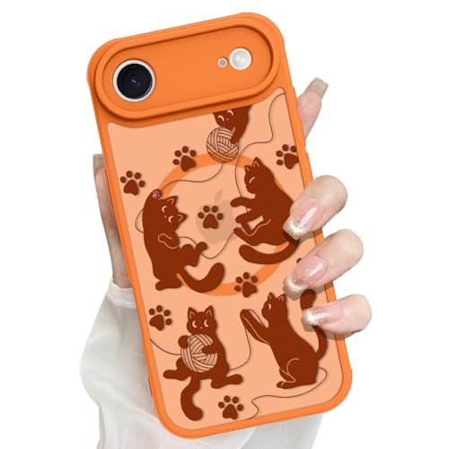 tharlet Magnetic for iPhone Air case Orange Cute Cat Design