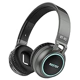 REETEC Bluetooth Headphones Over Ear - [Colorful LED Lights, 20H Playtime] Foldable Hi-Fi Stereo Wireless Headphones with Built-in Mic for iPhone, iPad, Smartphones, Laptop, PC, SD/TF, Grey