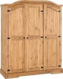Seconique Corona 3 Door Wardrobe in Distressed Waxed Pine