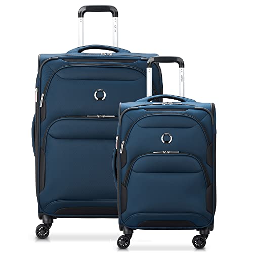 Image of DELSEY PARIS Sky Max 2.0 Softside Expandable Luggage with Spinner Wheels, Blue, 2-Piece Set (21 /24)