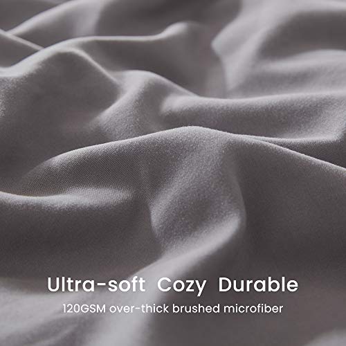 Sleep Zone King Size Duvet Cover With Zipper Closure & 8 Corner Ties - Super Soft & Breathable All Season Comforter Cover Set 3 Pieces (Gull Grey, King) #TOP3