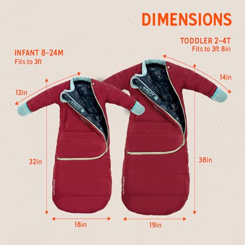 Image of Kelty Space Cadet Infant and Toddler Sleeping Bag (30 or 40F /8M to 2T) | Cozy and Warm, Arms Out Design, 40F Degree Rating, Fleece-Lined Hand Covers, Snap Back Buttons, Machine Washable