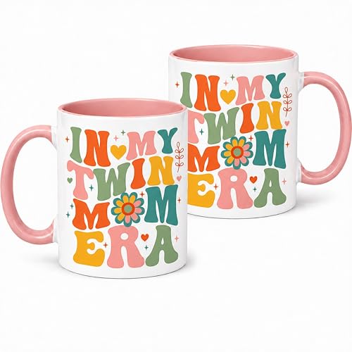 Fosshie Twin Mom Gifts Mug, In My Twin Mom Era Cup, Mothers Day Gifts for Twin Mom, Twin Mom Gifts for Women, Twins Moms Mug Ceramic 11oz