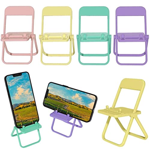 GDZTBS Support De Téléphone Portable en Forme De Mini Chaise Support De Téléphone Portable De Bureau Pliable Support De Téléphone Multi-Angle Réglable, 5 Pièces Cover