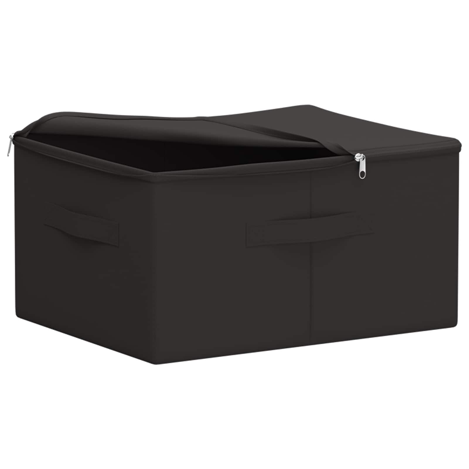 Gecheer Aufbewahrungsbox 24 pcs Anthrazit 43 x 34 x 23 cm Vliesstoff, Unterbett Faltbare Kleiderbox mit Reißverschluss & Deckel für Kleiderschrank Bettkasten42024579