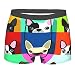 Produktbild Herren Boxershorts,Boston Terrier Muster Vektor Vollfarbe,Herrenunterwäsche Performance atmungsaktiv mit weichem Stoff und elastischen Gürteltaschen,Boxershorts für Herren L