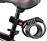 バイク ダイヤルロック ワイヤーロック 自転車ロック 長1200/1500mm 横断面直径12mm 5桁 防盗